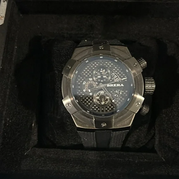 Brera Men’s Watch Black on Black Combination - With box